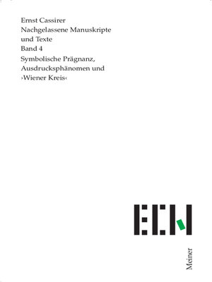 cover image of Symbolische Prägnanz, Ausdrucksphänomen und ›Wiener Kreis